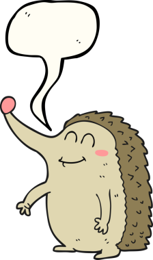 Bir insan tarafından çizilmiş serbest konuşma balonu kirpi.