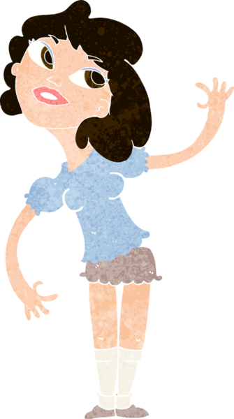 Bir insan tarafından çizilmiş karikatür kadın.