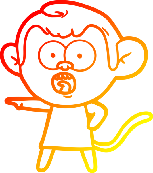 Bir insan tarafından çizilmiş bir çizgi filmin sıcak gradyan çizimi.