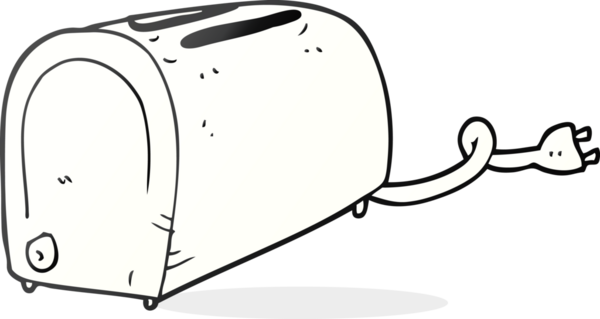 Bir insan tarafından çizilmiş karikatür tost makinesi.