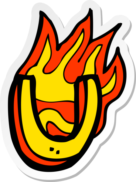 Bir insan tarafından çizilmiş yanan bir karikatür çıkartması.