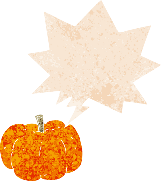 Bir insan tarafından çizilmiş grunge dertli retro biçimli konuşma balkabağı