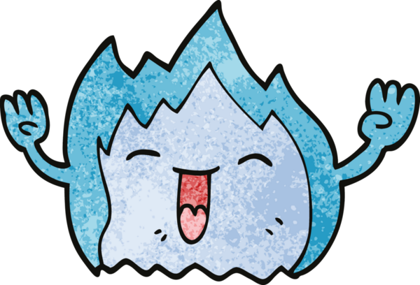 Bir insan tarafından çizilmiş mutlu gaz alevi.