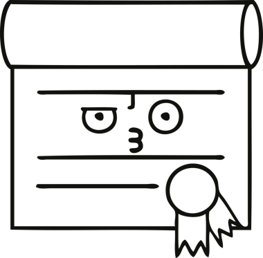 Bir insan tarafından çizilmiş bir sertifikanın çizgi çizimi