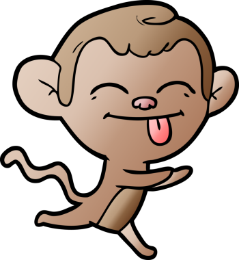 Bir insan tarafından çizilmiş komik çizgi film maymunu.