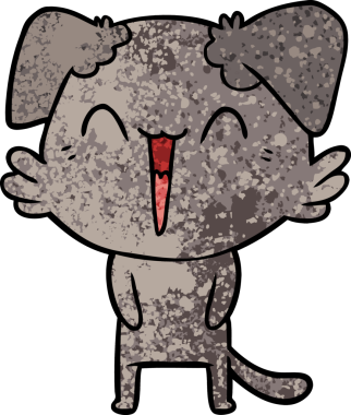 Bir insan tarafından çizilmiş küçük mutlu köpek çizgi filmi.