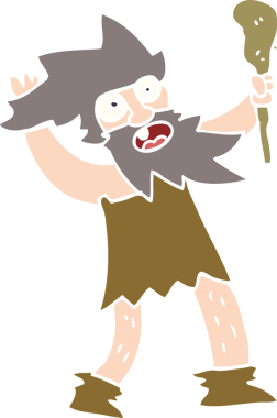 Bir insan tarafından çizilmiş çılgın mağara adamı.