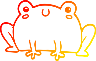 Bir insan tarafından çizilmiş bir kurbağanın sıcak çizgi çizimi