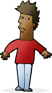 Bir insan tarafından çizilmiş endişeli bir adam.