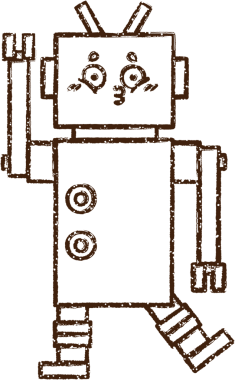 Bir insan tarafından çizilen Çılgın Robot Kömürü