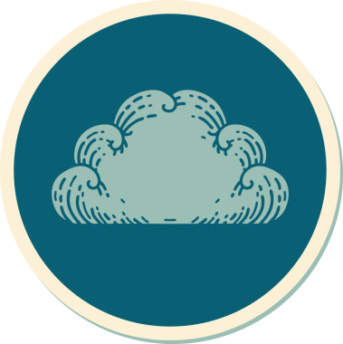 Bir insan tarafından çizilmiş geleneksel bir bulut dövmesi.