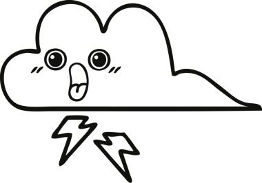 Bir insan tarafından çizilmiş bir fırtına bulutu çizimi