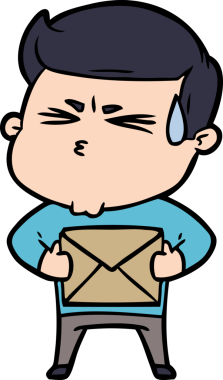 Bir insan tarafından çizilmiş terleyen çizgi film adamı.