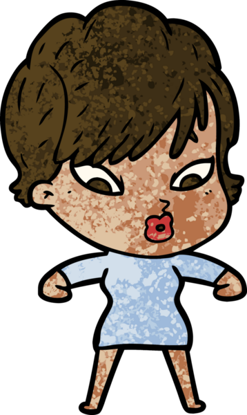 Bir insan tarafından çizilmiş karikatür kadın.