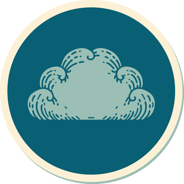 Bir insan tarafından çizilmiş geleneksel bir bulut dövmesi.