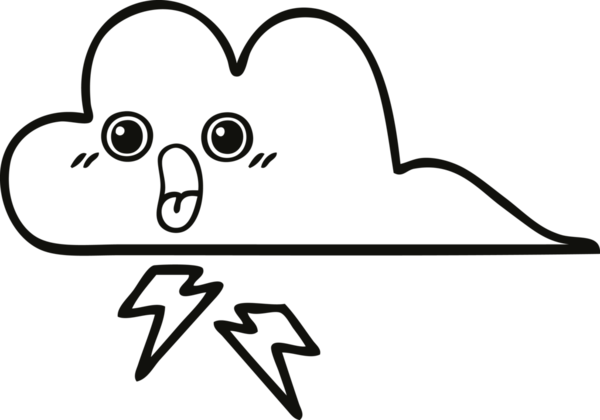 Bir insan tarafından çizilmiş bir fırtına bulutu çizimi