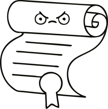 Bir insan tarafından çizilen sözleşmenin çizgi çizimi