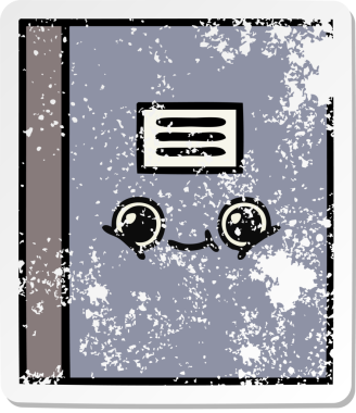 Bir insan tarafından çizilmiş şirin bir çizgi roman çıkartması.