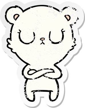 Bir insan tarafından çizilmiş barışçıl bir kutup ayısının sıkıntılı çıkartması.