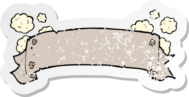 Bir insan tarafından çizilmiş köhne bir parşömen afişinin geriletilmiş çıkartması.