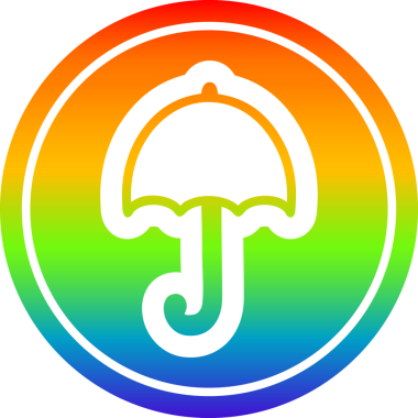 Gökkuşağı gradyan bir insan tarafından çizilmiş açık şemsiye simgesi