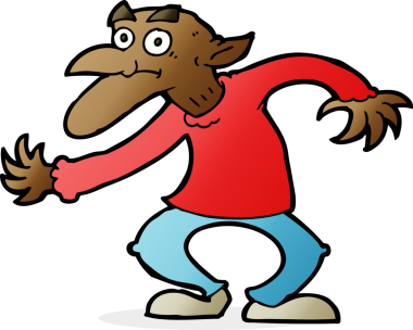 Bir insan tarafından çizilmiş çizgi film cinleri.