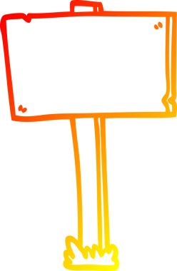 Bir insan tarafından çizilmiş bir çizgi tabelanın sıcak gradyan çizimi