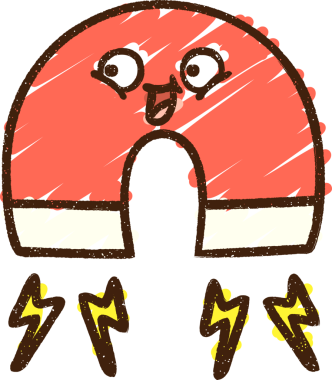 Bir insan tarafından çizilen mıknatıs tebeşiri