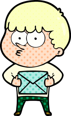 Çizgi film meraklısı çocuk bir insanın çizdiği hediyeyi taşıyor.