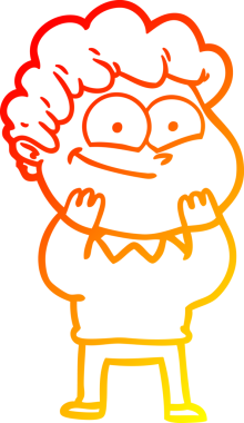 Bir insan tarafından çizilmiş mutlu bir adamın çizgi çizimi.