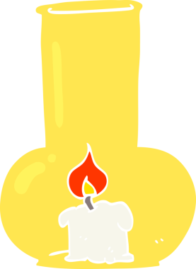 Eski cam lamba ve bir insan tarafından çizilmiş mum rengi çizimi