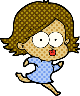 Çizgi film kızı somurtuyor bir insan tarafından