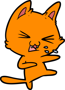 Bir insan tarafından çizilmiş kedi tıslaması.