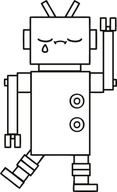 Bir insan tarafından çizilmiş robot çizimi
