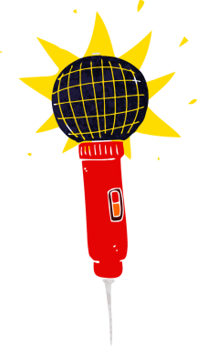 bir insan tarafından çizilmiş çizgi film mikrofonu