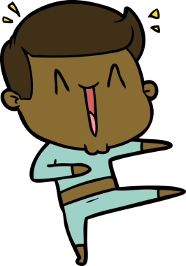 Bir insan tarafından çizilmiş heyecanlı bir çizgi film.