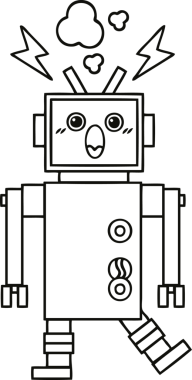 Bir insan tarafından çizilmiş robot çizimi