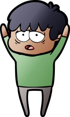 Bir insan tarafından çizilmiş bitkin çocuk çizgi filmi.