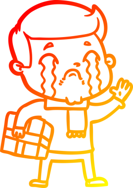 Bir insan tarafından çizilmiş ağlayan bir çizgi film karakteri çizimi.