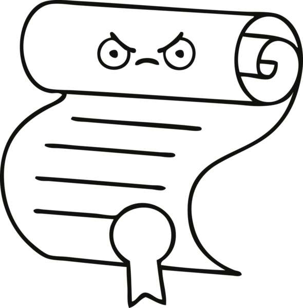 Bir insan tarafından çizilen sözleşmenin çizgi çizimi