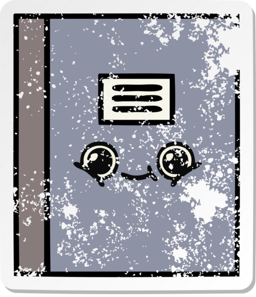 Bir insan tarafından çizilmiş şirin bir çizgi roman çıkartması.