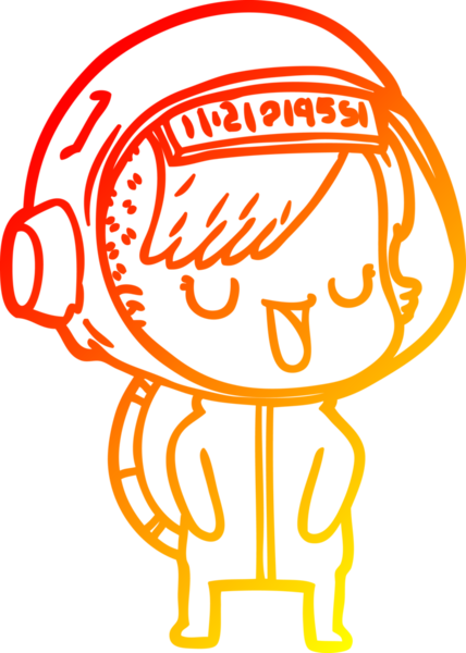 Bir insan tarafından çizilmiş bir astronot kadın çizgi çizimi.