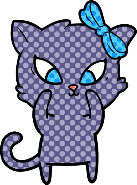 Bir insan tarafından çizilmiş çizgi film kedisi.