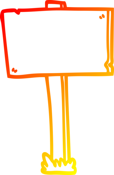 Bir insan tarafından çizilmiş bir çizgi tabelanın sıcak gradyan çizimi