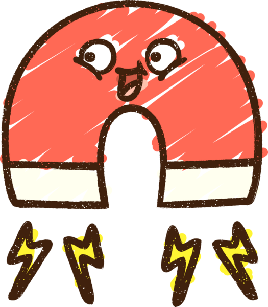 Bir insan tarafından çizilen mıknatıs tebeşiri