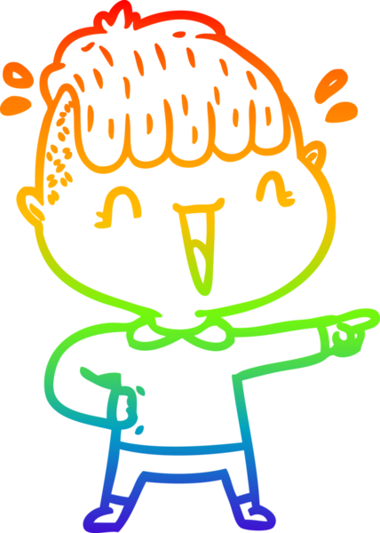 Gökkuşağı gradyan çizgi çizimi Bir insan tarafından çizilmiş mutlu çocuk