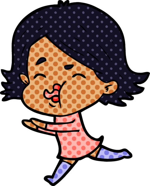 Bir insan tarafından çizilen karikatür kızı.