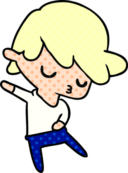 Bir insan tarafından çizilmiş kawaii çocuk karikatürü.