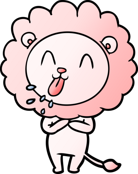 Bir insan tarafından çizilmiş mutlu çizgi film aslanı.