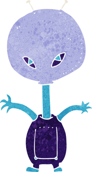 Bir insan tarafından çizilmiş uzaylı çizgi filmi.